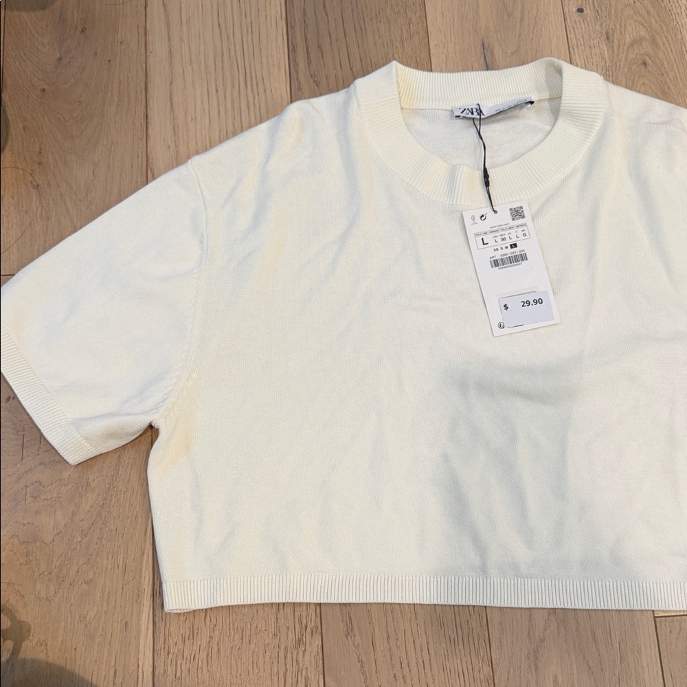 Zara Off-White Women's Crop Top